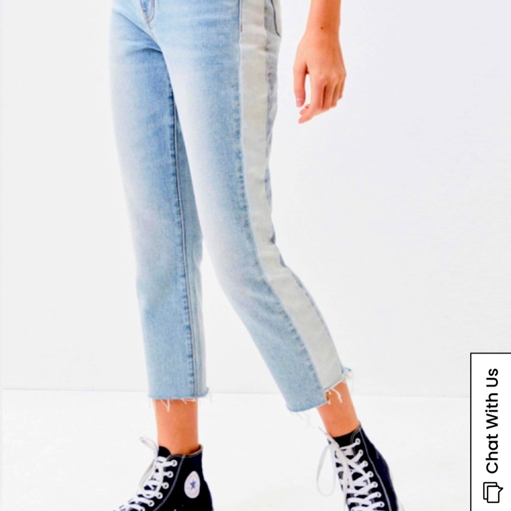 PACSUN JASON BLUE TWO-TONE MOM JEAN